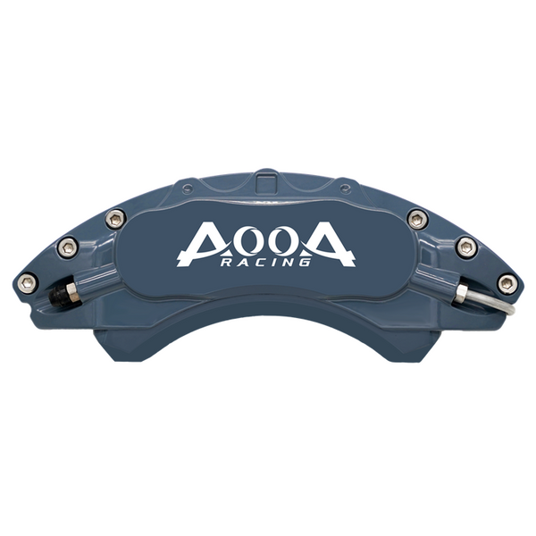 AOOA 10-12 Ford Mustang Aluminum Brake Caliper Covers for 17" wheels - Cement Grey with White Logo