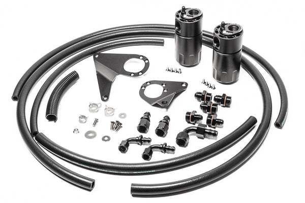 RADIUM Engineering 07-16 Mitsubishi Lancer Evolution Engine Oil Catch Can Kit | 20-1107-FL