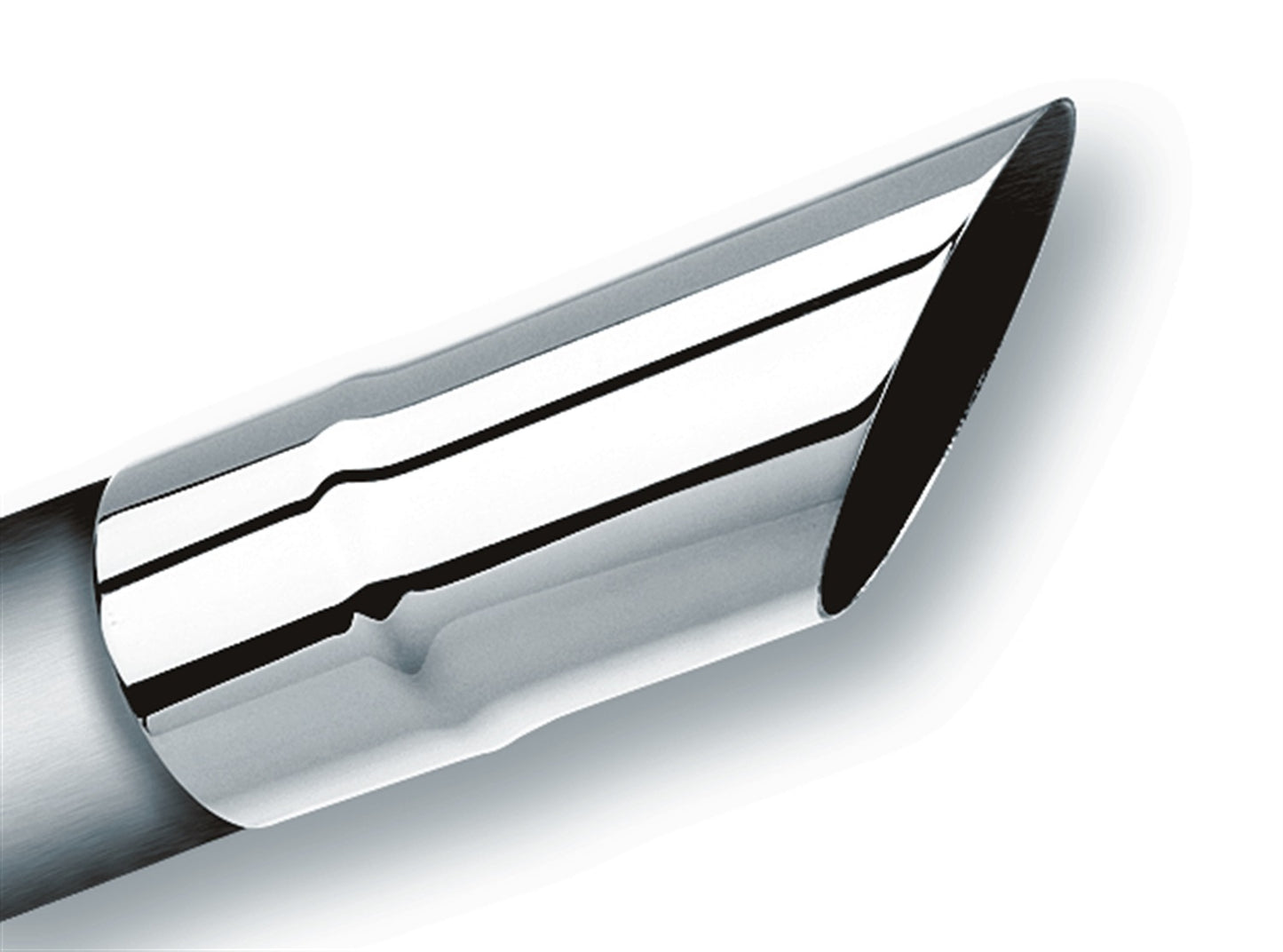 Borla 304 Stainless Steel 2.5" Inlet - 2.5" Single Round Angle-Cut Outlet - 6" Long Tip. Set Screw Mounting Method | 20107