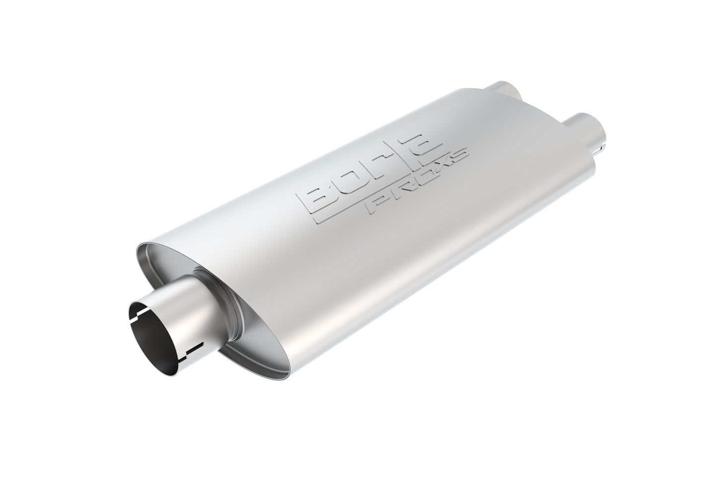 Borla 3" Center Inlet/ 2.5" Dual Outlet, 4" x 9.5" Oval, 19" Long Body, 24" Overall Length. Universal Part. Reversible | 400487