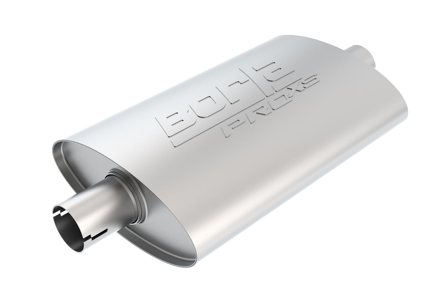 Borla 2.5" Center Inlet/ 2.5" Center Outlet, 4" x 9.5" Oval, 14" Long Body, 19" Overall Length. Universal Part. Reversible | 400496