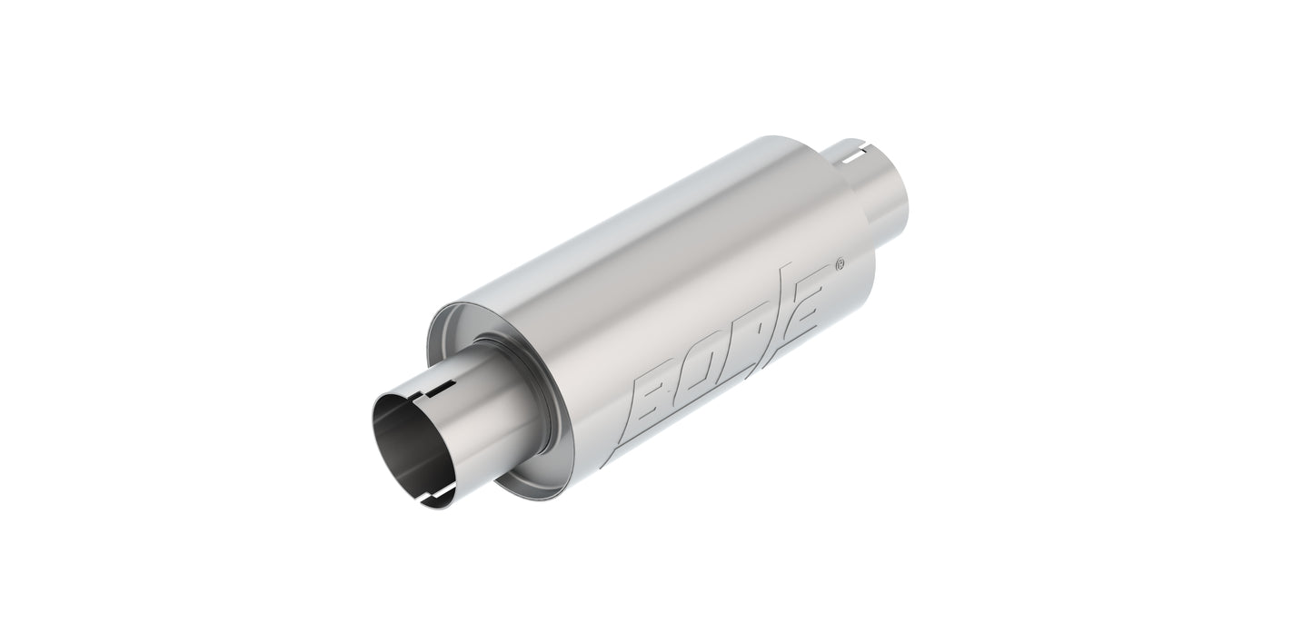 Borla 2.75" Center Inlet/ 2.75" Center Outlet 5" Round x 10" Long Body 15" Overall Length. Universal Part. Reversible | 401342