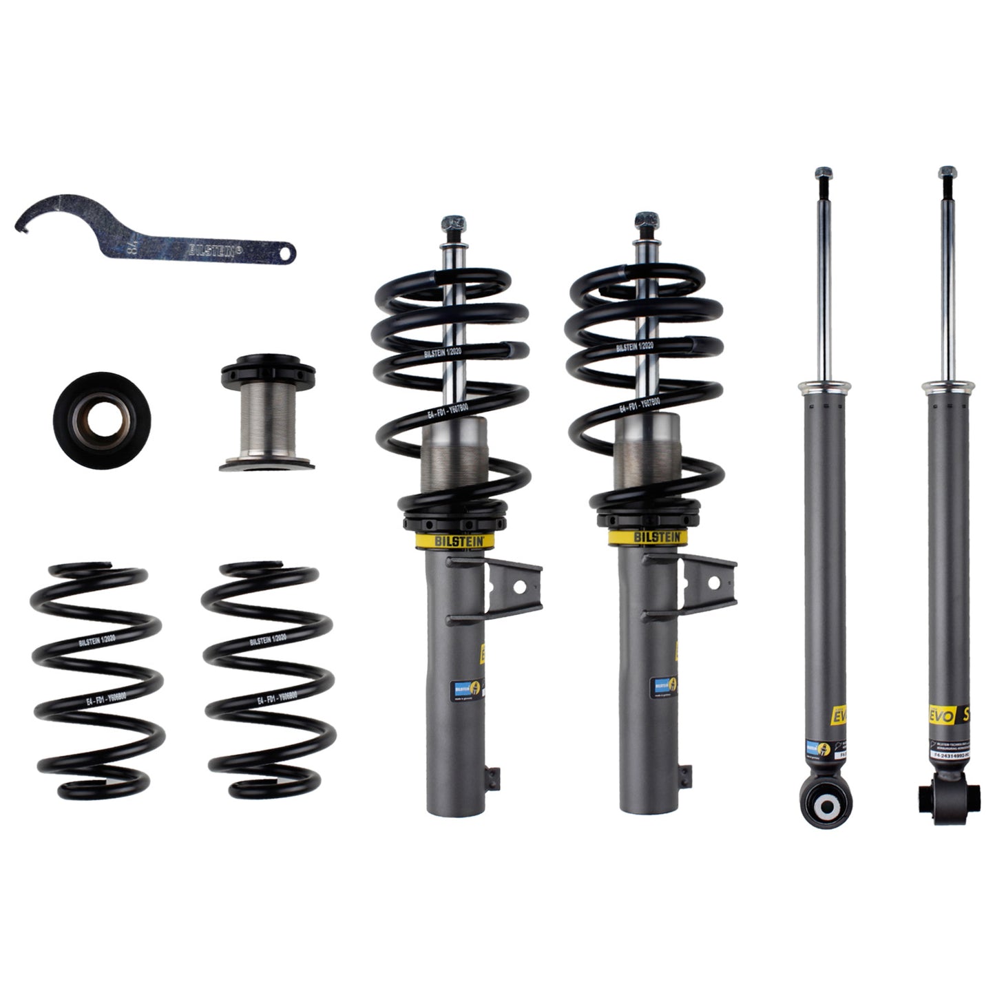 Bilstein EVO S 15-22 VW Golf R, GTI, Arteon, Alltrack, Audi A3, A3 Qtr, S3, RS3 55mm multi-link suspension Performance Suspension Kit | 47-309067