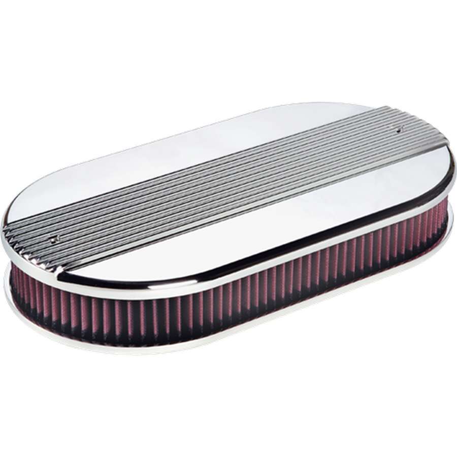Billet Specialties Polished Dual Quad Ribbed Oval Air Cleaner | 15650