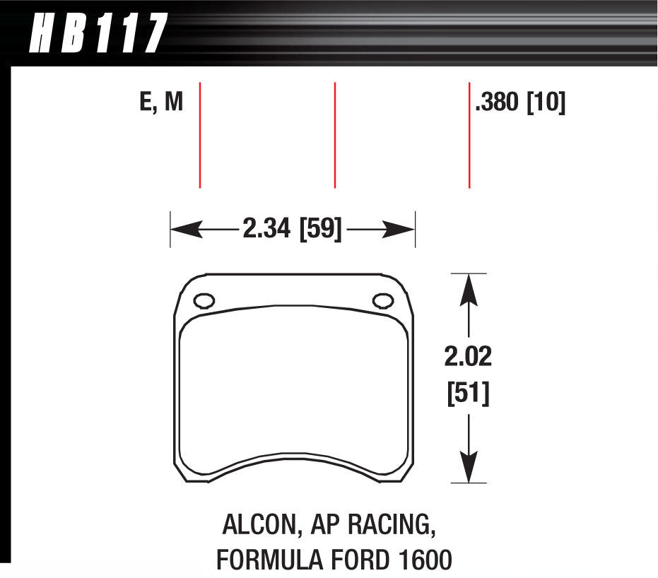 Hawk Brake BRAKE PAD AP RACING REAR CALIPER BLUE 9012 | HAWHB117E380
