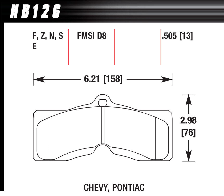 Hawk Brake Performance Street Brake Pads (4) | HAWHB126F505