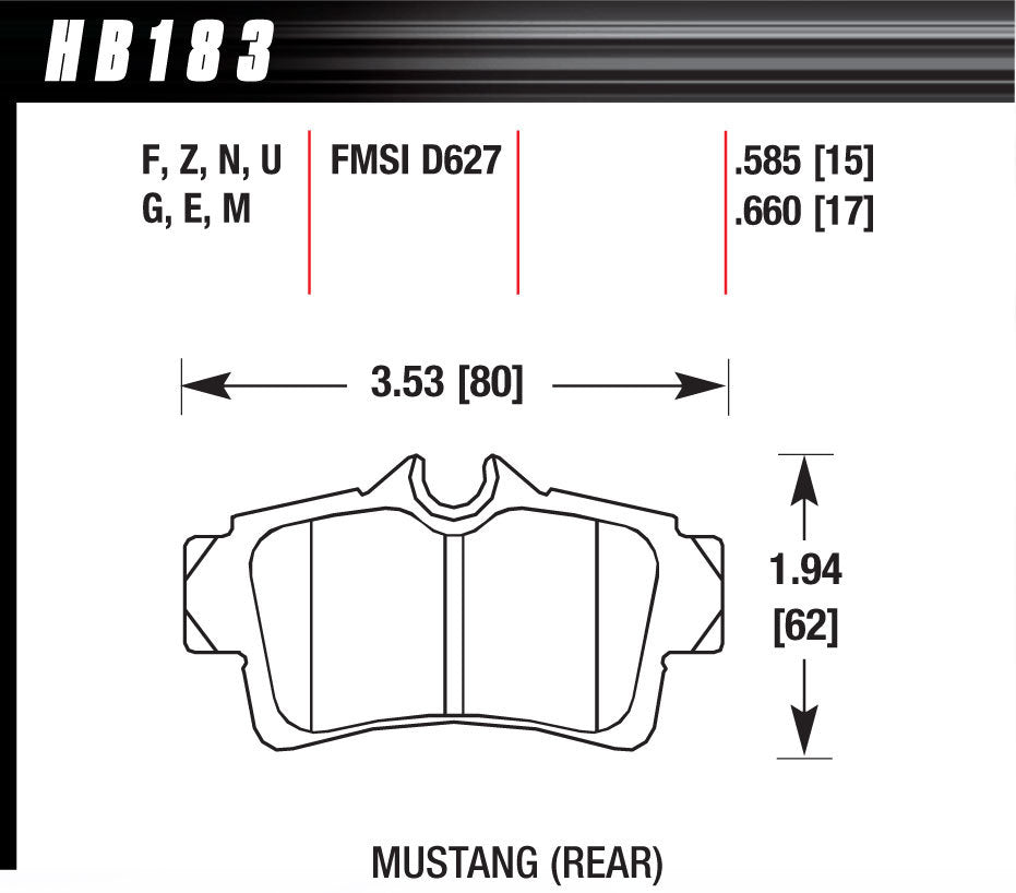 Hawk Brake Performance Street Brake Pads (4) | HAWHB183F660
