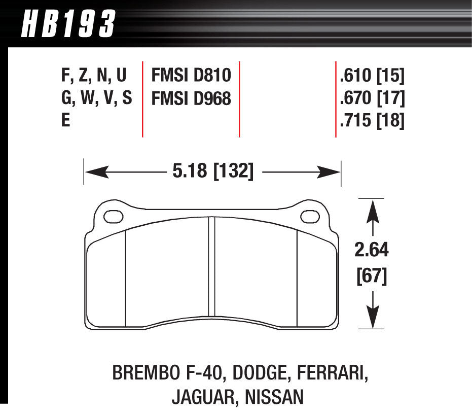 Hawk Brake Street Brake Pads Front Viper HPS | HAWHB193F670