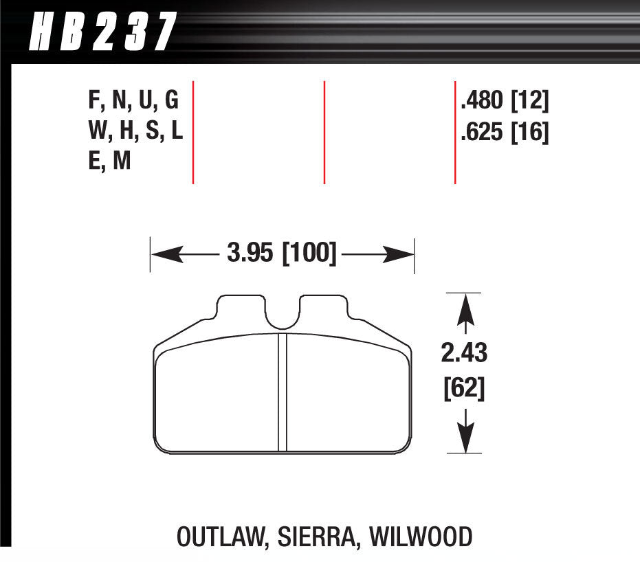 Hawk Brake DL Bridgebolt Black | HAWHB237M480