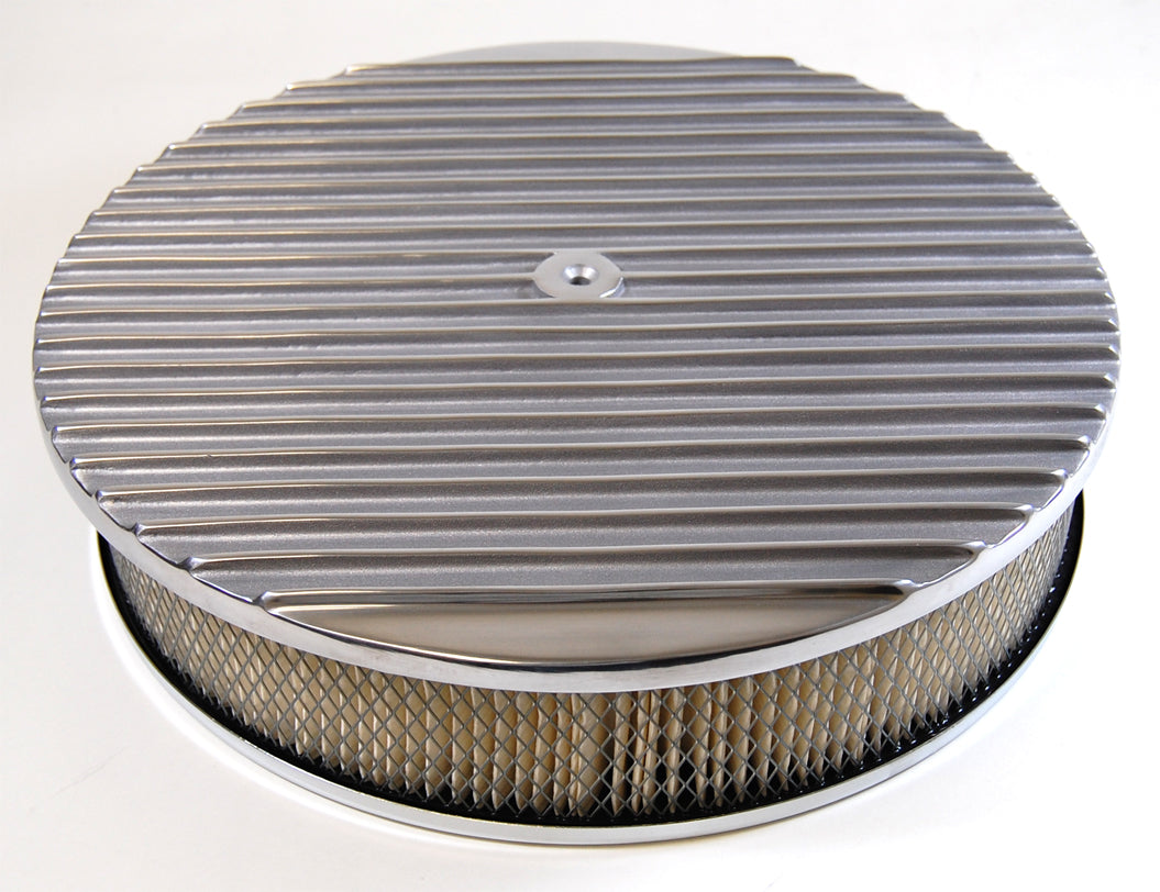 Racing Power Chrome 14 X 3 Full Finned Air Cleaner Kit Paper | R6708