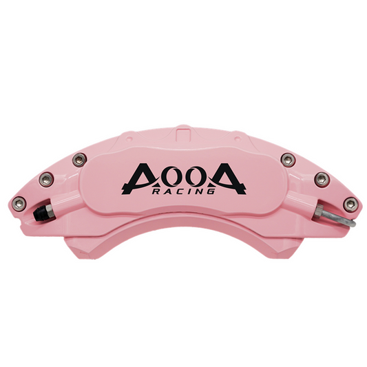 AOOA 05-09 Ford Mustang Aluminum Brake Caliper Covers for 16" wheels - Pink with White Logo