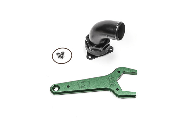 RADIUM Engineering  Universal  Fcst-X 3-Bolt Remote Mount Fill Neck, 24An Elbow, 1.5In Barb | 20-1047