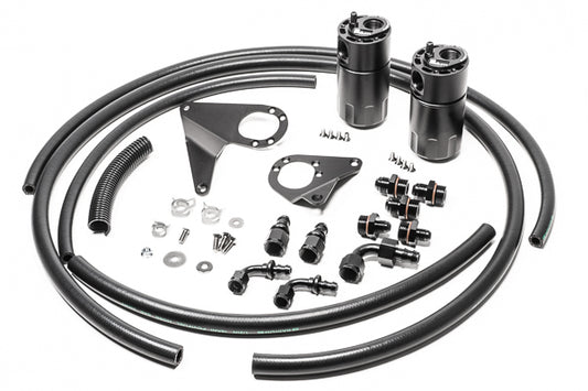 RADIUM Engineering 07-16 Mitsubishi Lancer Evolution Engine Oil Catch Can Kit | 20-1107-FL