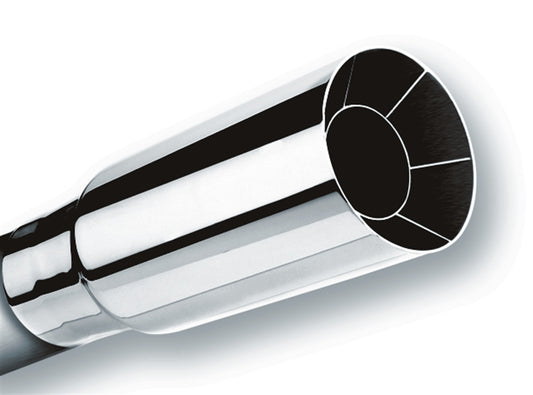 Borla 304 Stainless Steel 2" Inlet - 2.5" Single Round Square-Cut Intercooled Outlet - 6" Long Tip. Set Screw Mounting Method | 20102