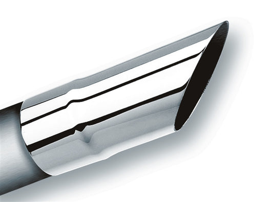 Borla 304 Stainless Steel 2.5" Inlet - 2.5" Single Round Angle-Cut Outlet - 6" Long Tip. Set Screw Mounting Method | 20107