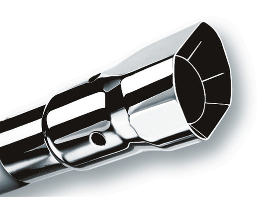 Borla 304 Stainless Steel 2.25" Inlet - 2.35" x 2.75" Single Square Angle-Cut Intercooled Outlet - 6" Long Tip. Set Screw Mounting Method | 20115