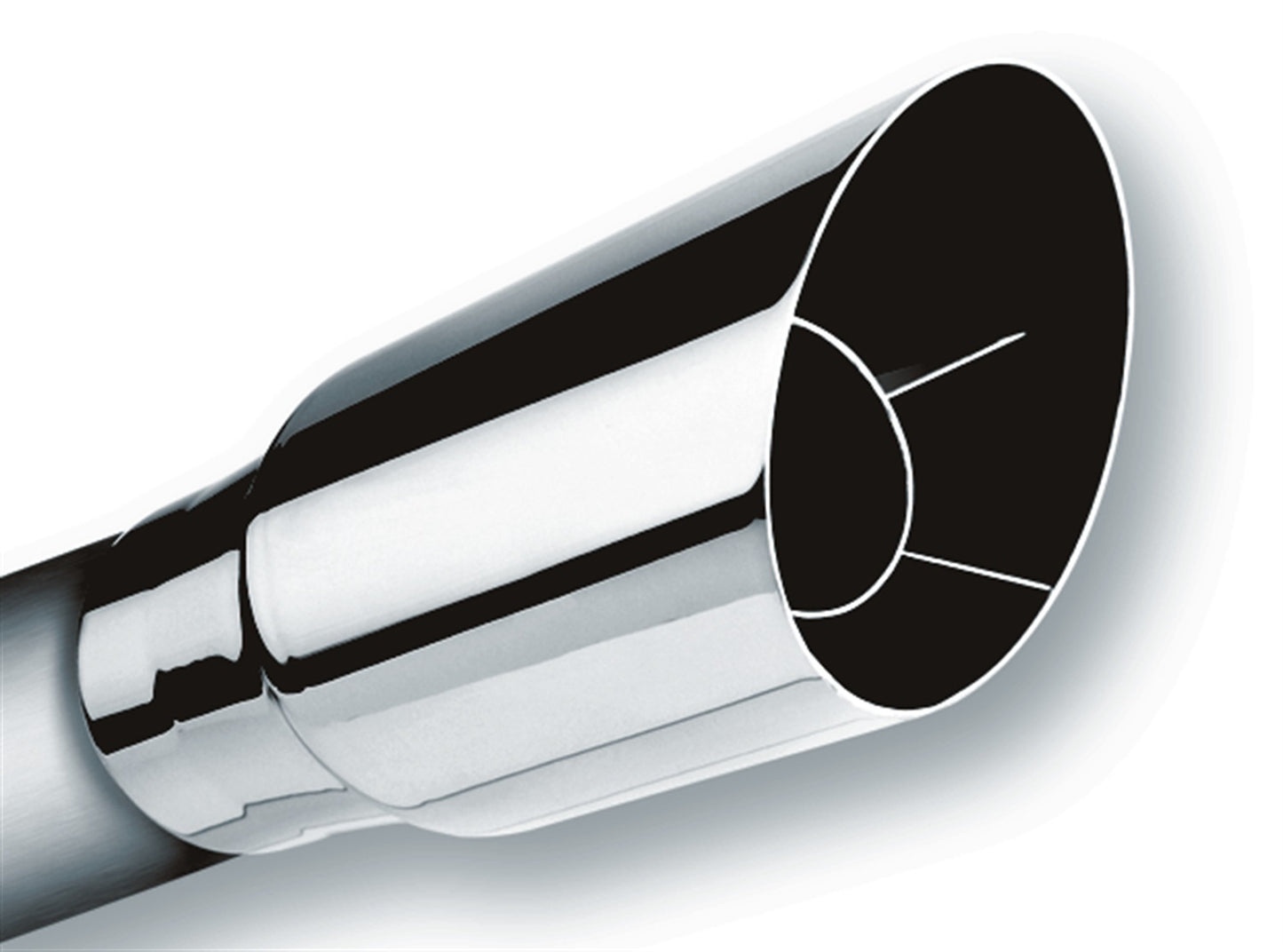 Borla 304 Stainless Steel 3" Inlet - 3.5" Single Round Angle-Cut Intercooled Outlet - 9" Long Tip. Set Screw Mounting Method | 20122
