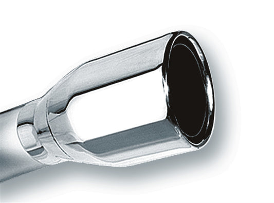 Borla 304 Stainless Steel 2.5" Inlet - 4" Single Round Rolled-Edge Square-Cut Outlet - 8" Long Tip. Weld | 20235