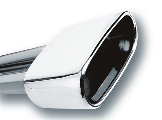 Borla 304 Stainless Steel 2.5" Inlet - 6.69" x 3" Single Rectangle Rolled-Edge Angle-Cut Outlet - 5.63" Long Tip. Weld | 20244