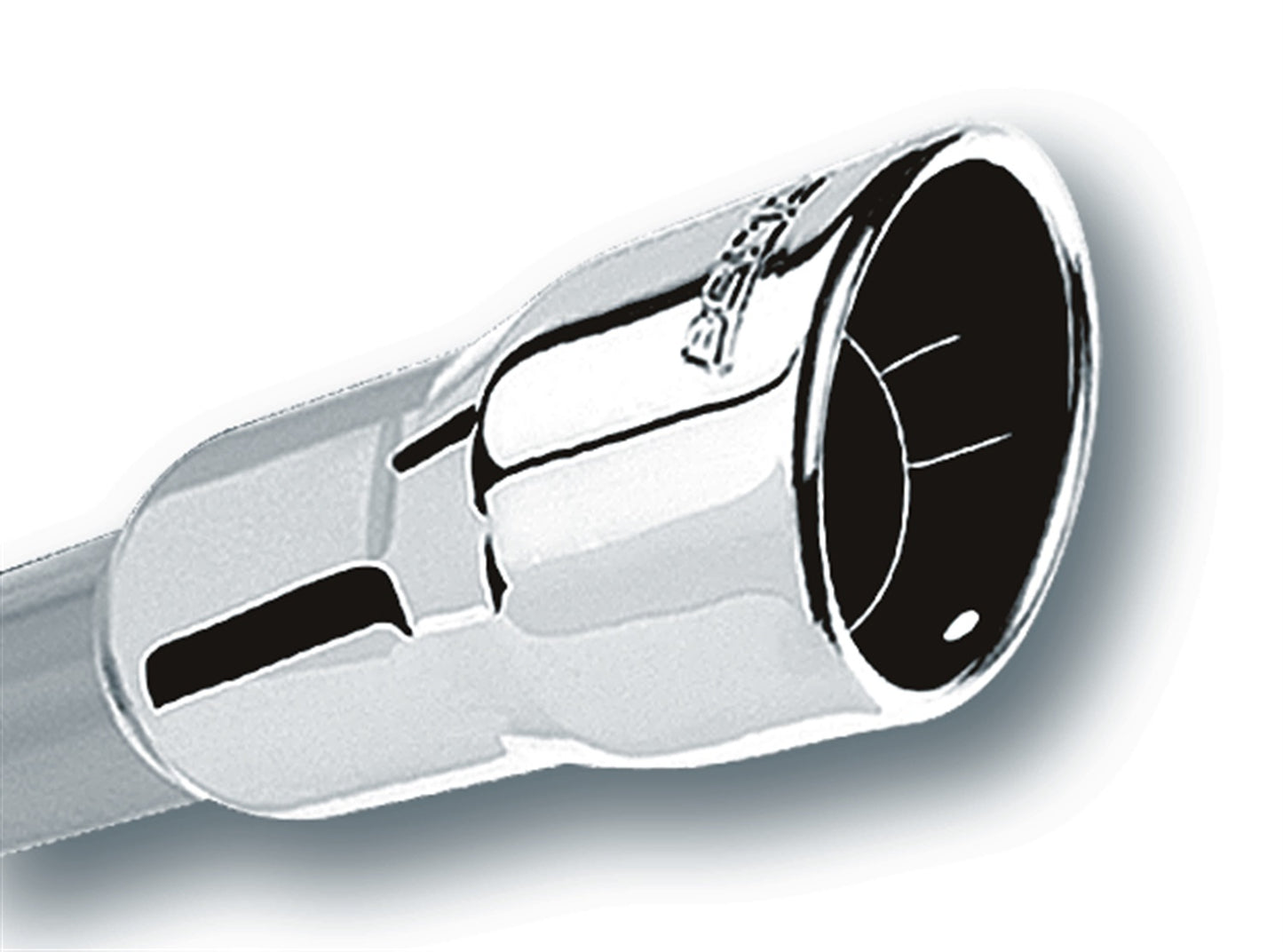 Borla 304 Stainless Steel 3" Inlet - 4.25" Single Round Rolled-Edge Angle-Cut Intercooled Outlet - 4" Long Tip T-304 Stainless Steel Embossed With BOLRA Logo. Weld | 20251