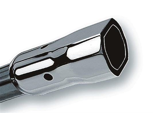 Borla 304 Stainless Steel 2.25" Inlet - 3.38" x 3" Single Square Angle-Cut Phantom Outlet - 6" Long Tip. Weld | 20252
