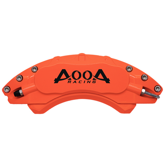 AOOA 05-09 Ford Mustang Aluminum Brake Caliper Covers for 16" wheels - Orange with White Logo