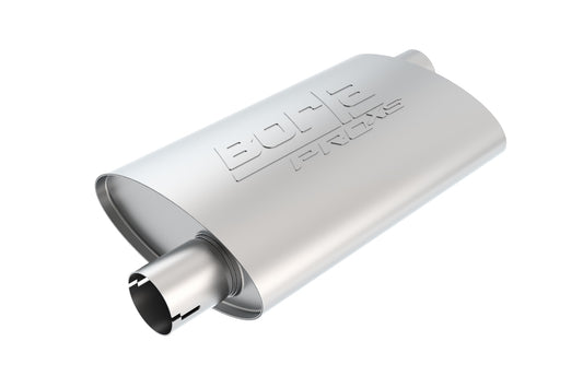 Borla 3" Offset Inlet/ 3" Offset Outlet, 4" x 9.5" Oval, 14" Long Body, 19" Overall Length. Universal Part. Reversible | 400491