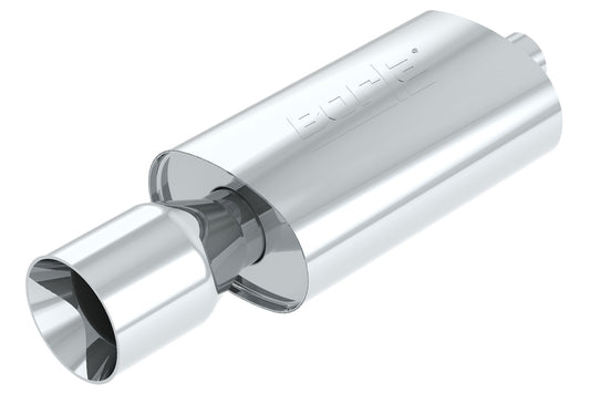 Borla 2.25" Center Inlet/ Single 5" Round Tip - 5.5" x 8.5" Oval x 14" Long Body 24.14" Overall | 40061