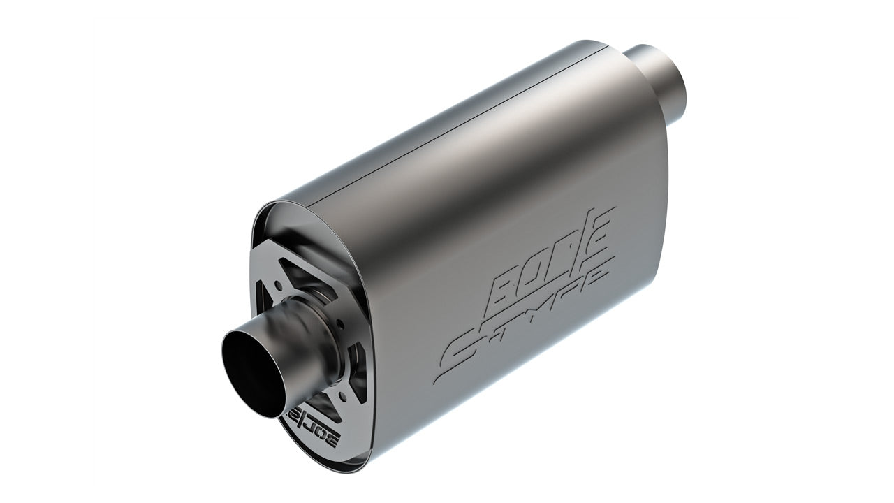 Borla 3 6.2L V8 Stock Output, 3" Offset Inlet/ 3" Center Outlet, 6" x 10.34" Oval, 14" Long | 400957