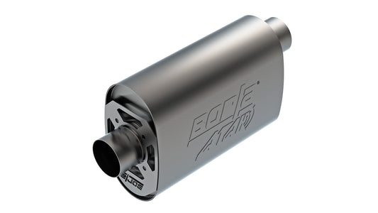 Borla 3 6.2L V8 Stock Output, 3" Offset Inlet/ 3" Center Outlet, 6" x 10.34" Oval, 14" Long | 400958