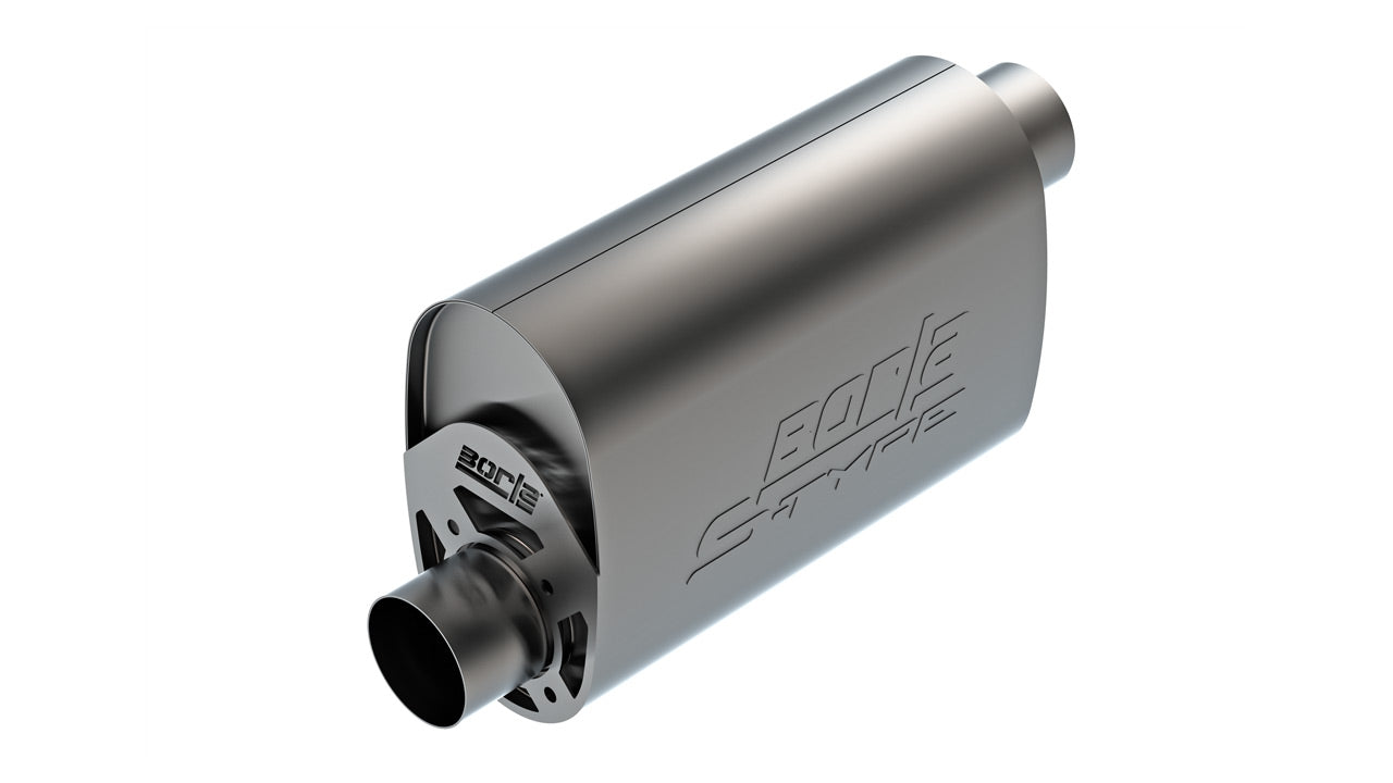 Borla 3 6.2L V8 Stock Output, 3" Offset Inlet/ 3" Offset Outlet, 6" x 10.34" Oval, 14" Long | 400959