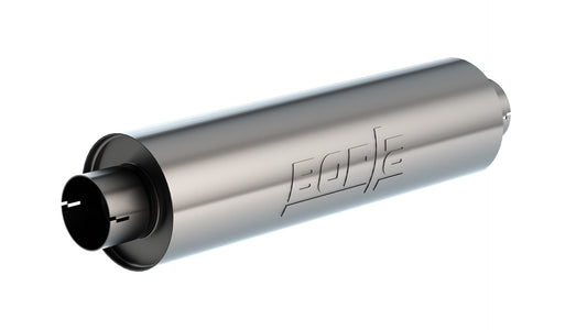 Borla 3.5" Center Inlet/ 3.5" Center Outlet 6.75" Round x 24" Long Body 29.35" Overall Length/ Universal Part. Reversible | 401625