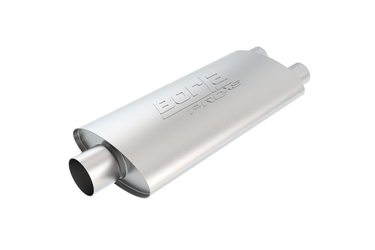 Borla 3" Center Inlet/ 2.5" Dual Outlet, 4" x 9.5" Oval, 19" Long Body, 25" Overall Length. Universal | 40349
