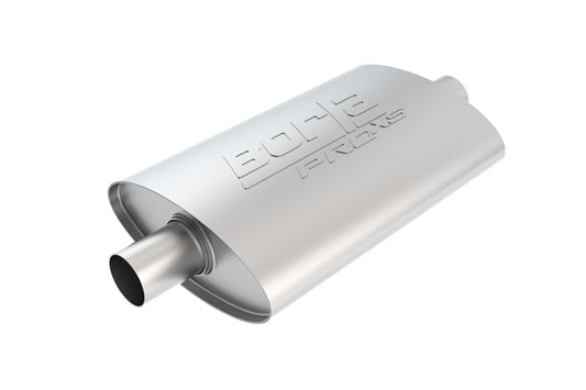 Borla 3" Center Inlet/ 3" Center Outlet, 4" x 9.5" Oval, 14" Long Body, 19" Overall Length. Universal | 40364
