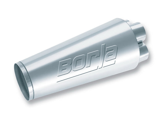 Borla 1 Multi-Core Shorty Collector Racing Muffler - 2.375" Inlets (4)/ 4.5" Outlet 6.75" Round x 13.75 Long Body 16.25" Overall | 40977