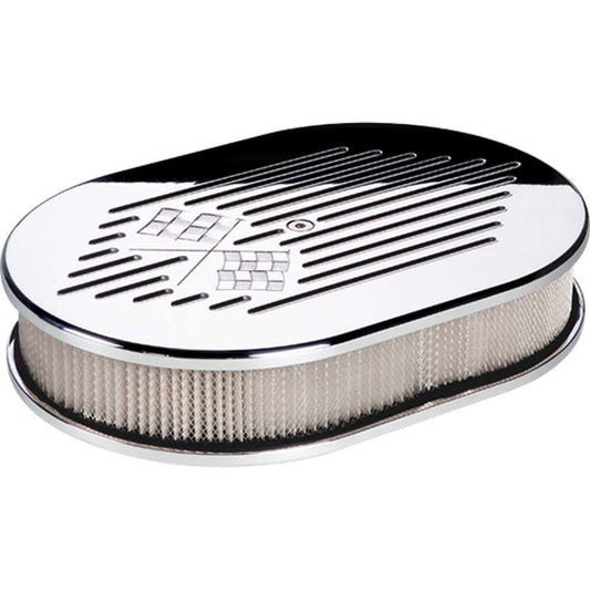 Billet Specialties Polished Small Oval Air Cleaner W/Flags | 15327