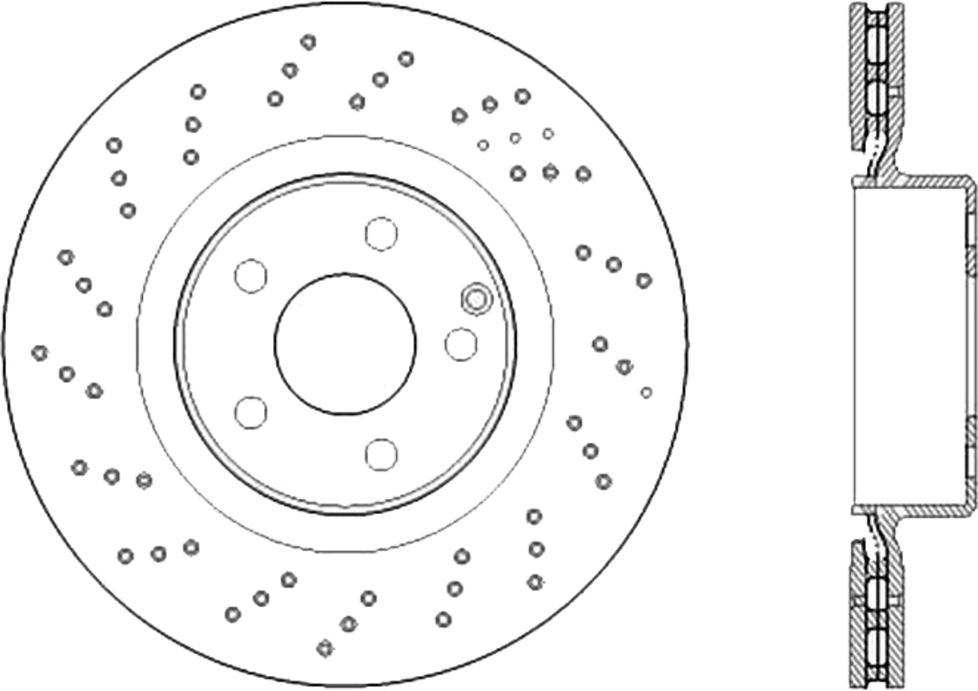 Centric Brake Parts Premium OE Design Drille d Brake Rotor | CBP128.35120