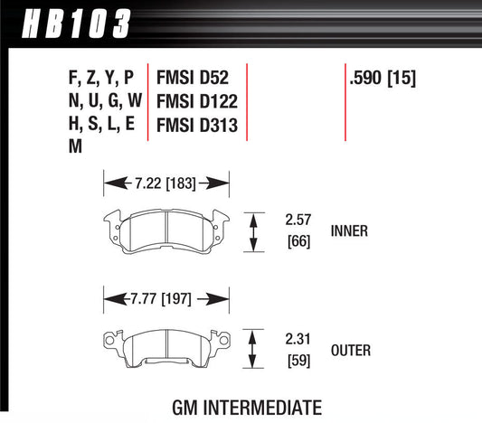 Hawk Brake Full Size GM HT-10  | HAWHB103S590