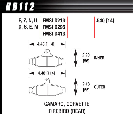 Hawk Brake Performance Street Brake Pads (4) | HAWHB112N540