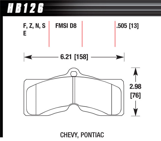 Hawk Brake Performance Street Brake Pads (4) | HAWHB126F505
