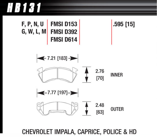 Hawk Brake Full Size GM Magnum-Blk  | HAWHB131M595