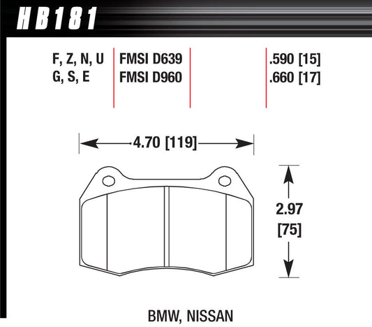 Hawk Brake Brake Pads BMW  | HAWHB181F660