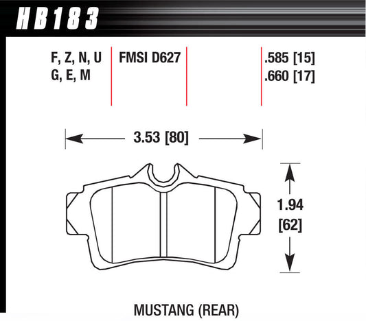 Hawk Brake Performance Street Brake Pads (4) | HAWHB183N585