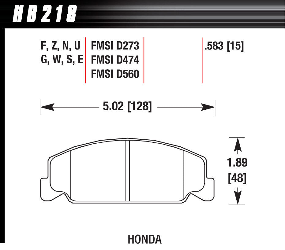 Hawk Brake Brake Pad Front Honda Blue Compound | HAWHB218E583