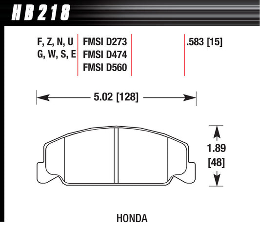 Hawk Brake Performance Street Brake Pads (4) | HAWHB218N583