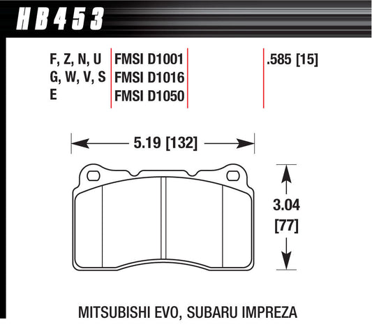 Hawk Brake Performance Street Brake Pads 2010 Camaro | HAWHB453F585