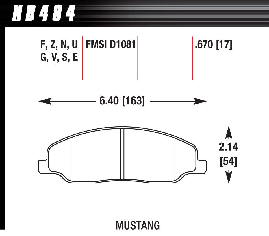 Hawk Brake Performance Street Brake Pads (4) | HAWHB484F670