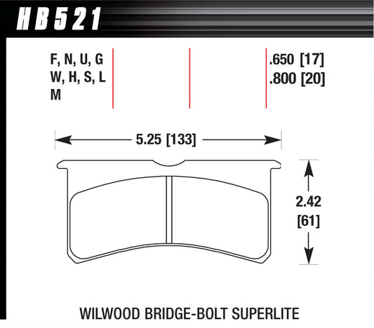 Hawk Brake SL Bridgebolt DTC-30  | HAWHB521W800