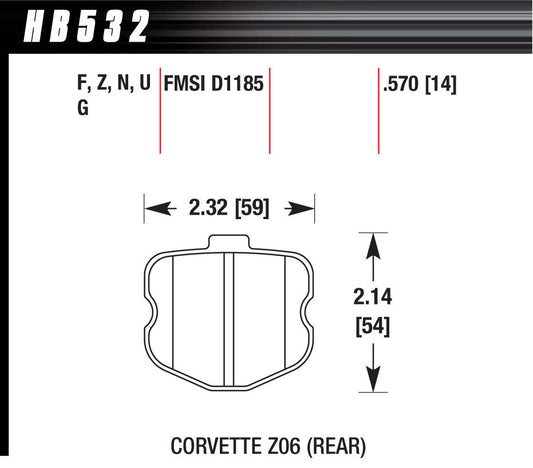 Hawk Brake 2006 Corvette ZO6 HPS  | HAWHB532F570