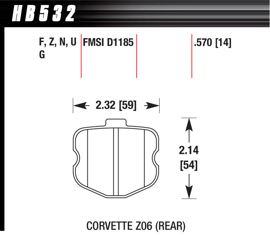 Hawk Brake 2006 Corvette ZO6 HP Plus | HAWHB532Z570